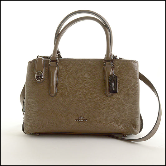 RDC15496 COACH Taupe Pebbled Leather Brooklyn 28 Carryall