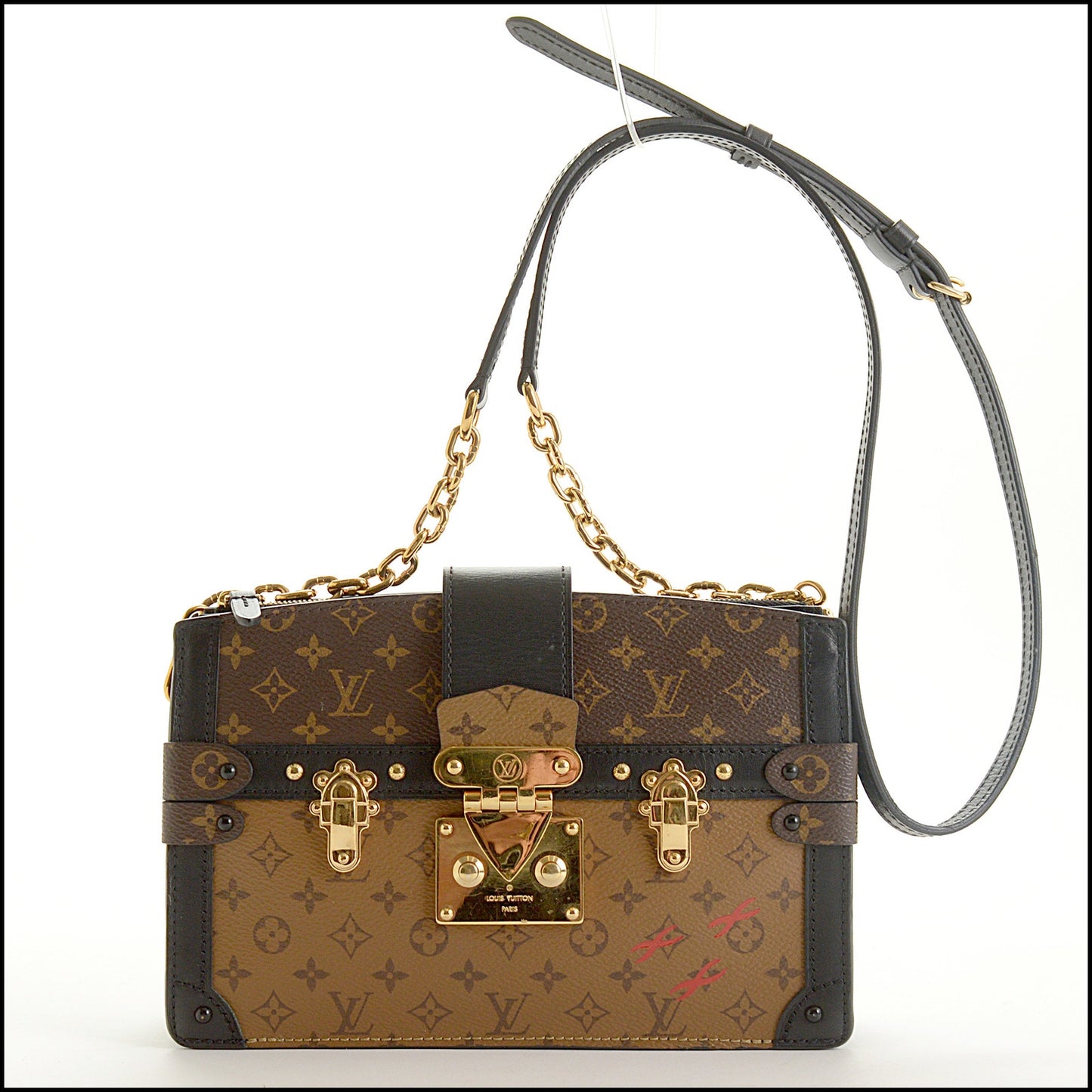 RDC15426 LOUIS VUITTON Brown Canvas Reverse Trunk Bag
