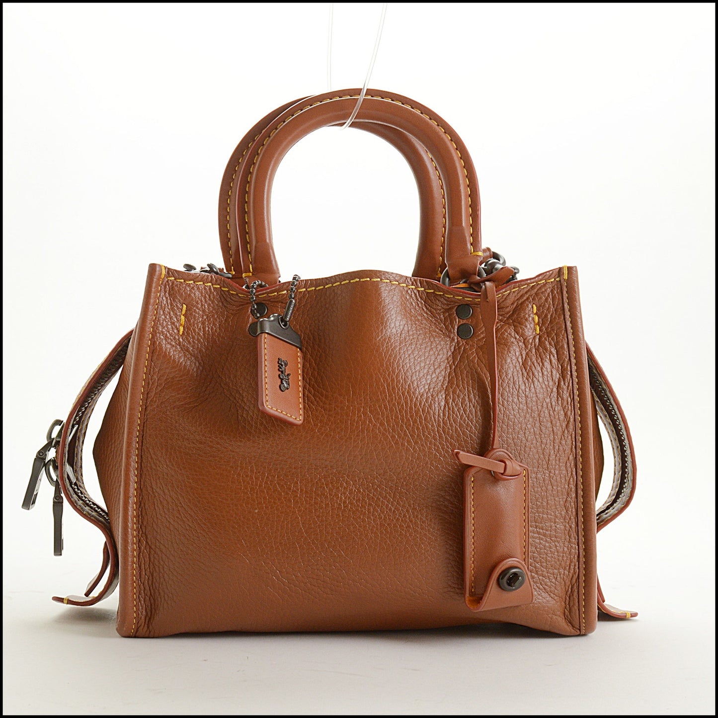 RDC15570 COACH Brown Leather Saffron Suede Rogue 25 Handbag