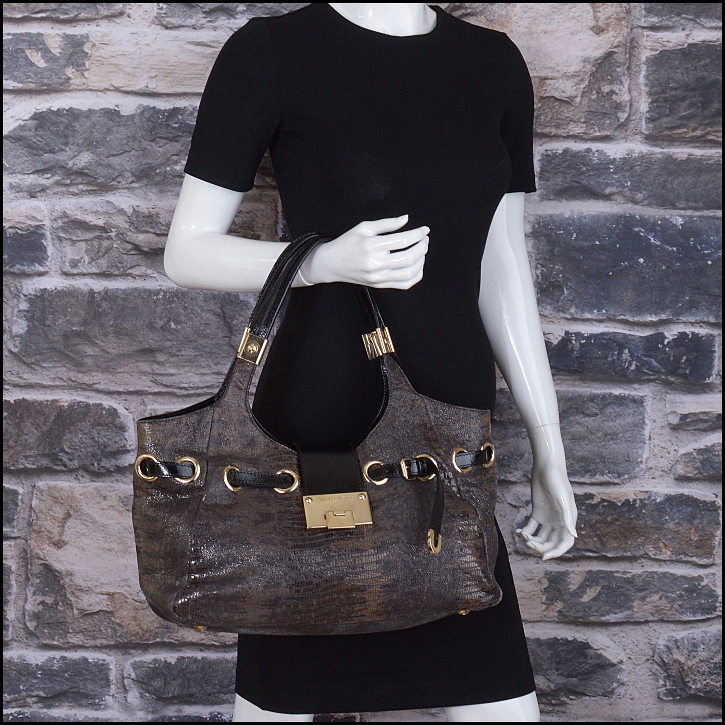 RDC15127 JIMMY CHOO Lizard-Effect Shoulder Bag