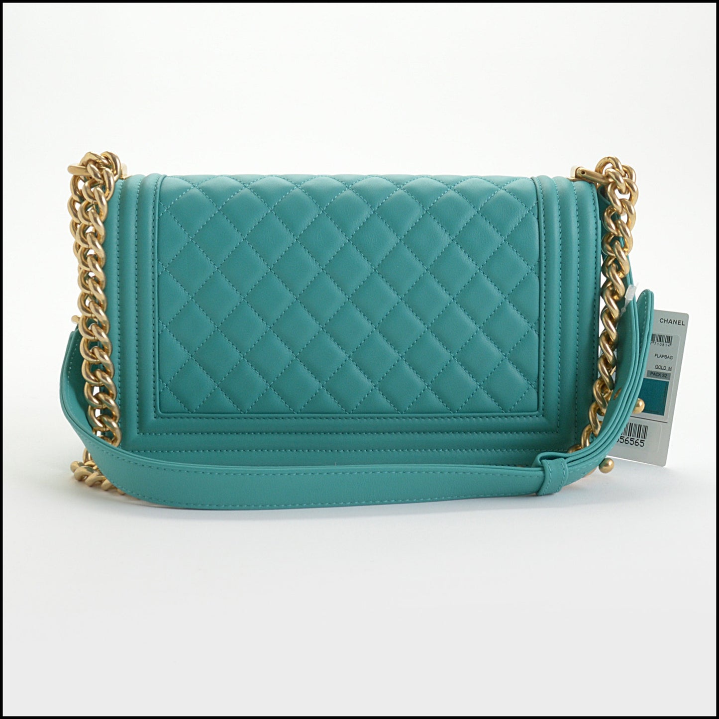 RDC14421 Chanel 2018 Turquoise Quilted Lambskin Boy Bag