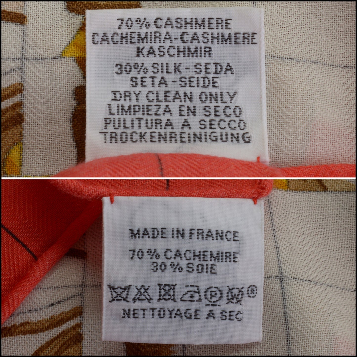 RDC14918 HERMES 2024 Red/White/Multi "Coaching Deja Vu" Cashmere/Silk 140 Shawl