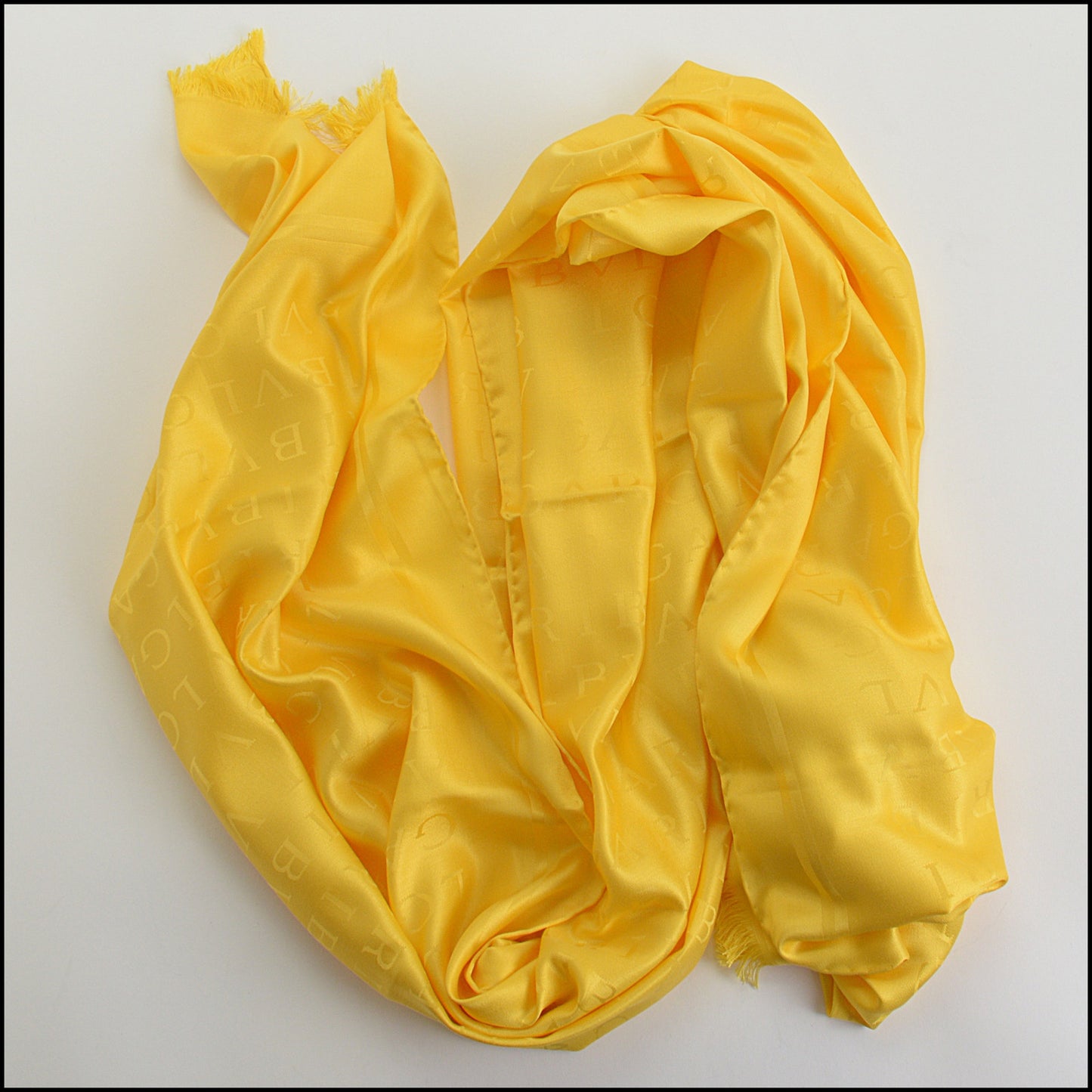 RDC14303 Authentic BVLGARI Yellow 100% Silk Stole