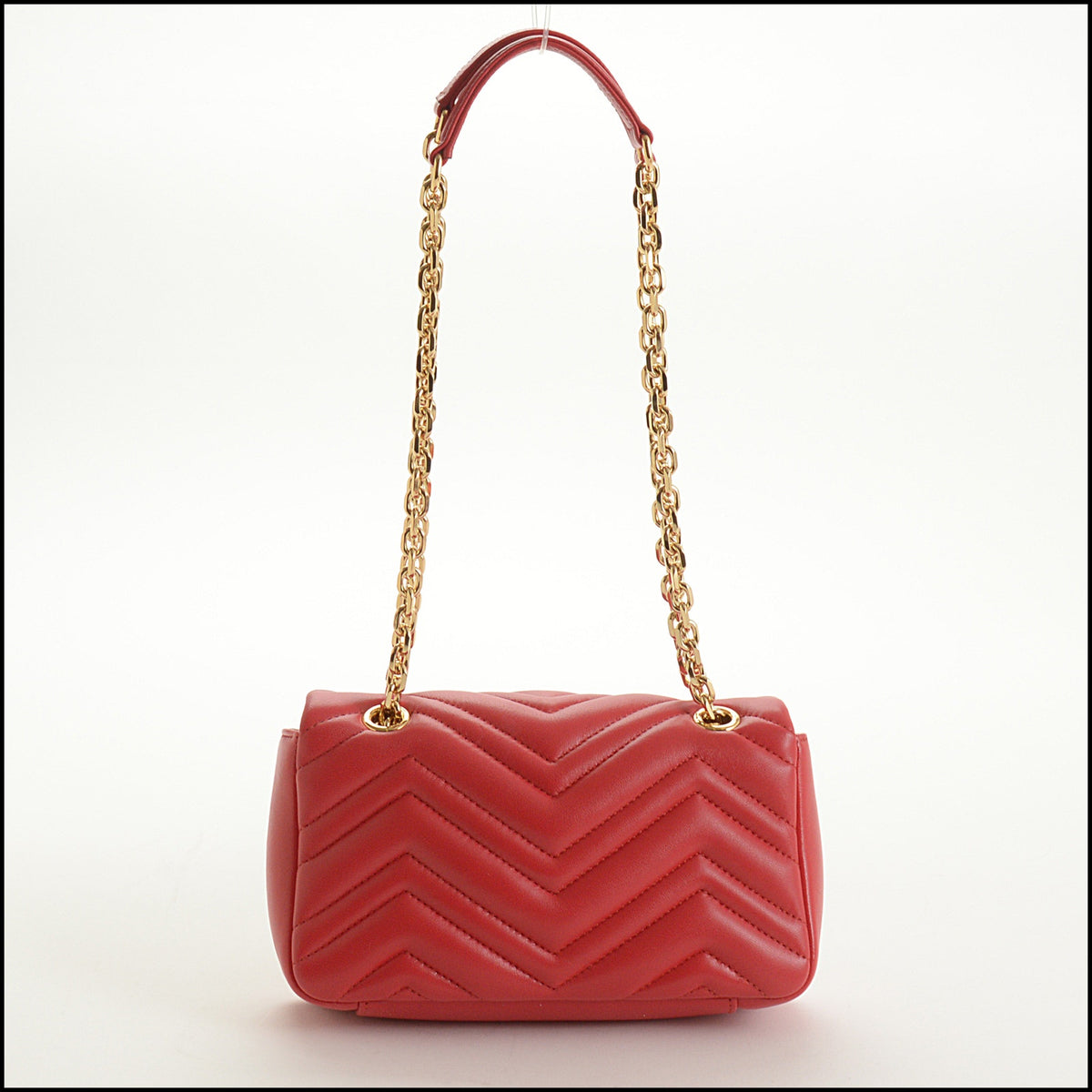 RDC15644 GUCCI Red Matalasse Leather GG Marmont Small Shoulder Bag