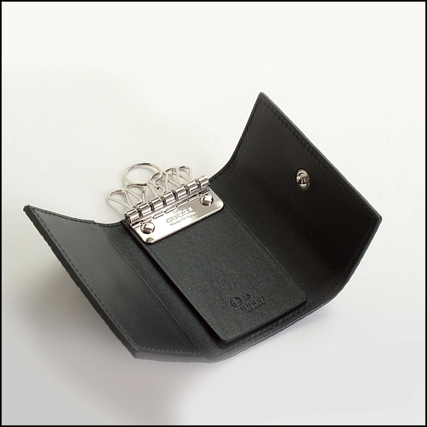RDC14602 GUCCI Black Guccisima Leather 6-Key Case Holder