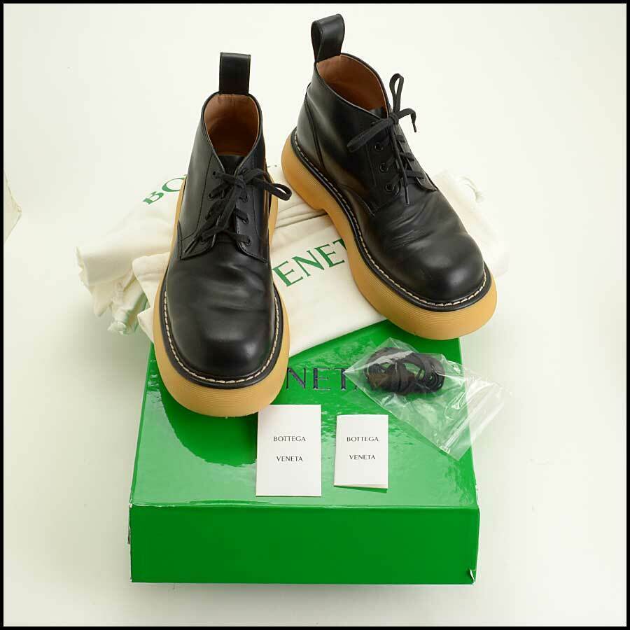 RDC11511 Authentic BOTTEGA VENETA Black Rubber Sole Bounce Boots Men's Size 45