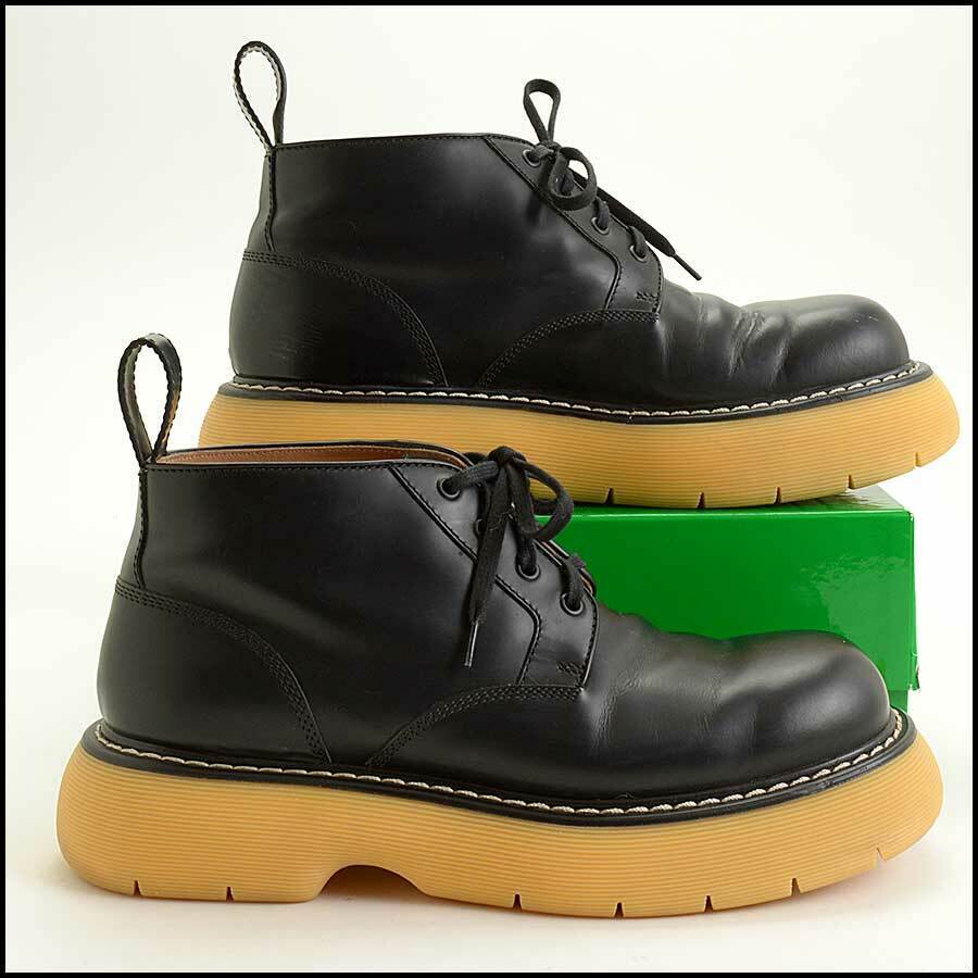RDC11511 Authentic BOTTEGA VENETA Black Rubber Sole Bounce Boots Men's Size 45