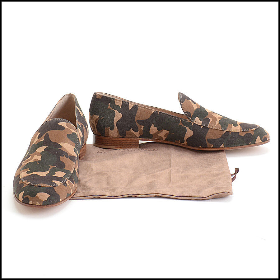 RDC13024 Authentic GIANVITO ROSSI Camouflage Suede Loafers size 40