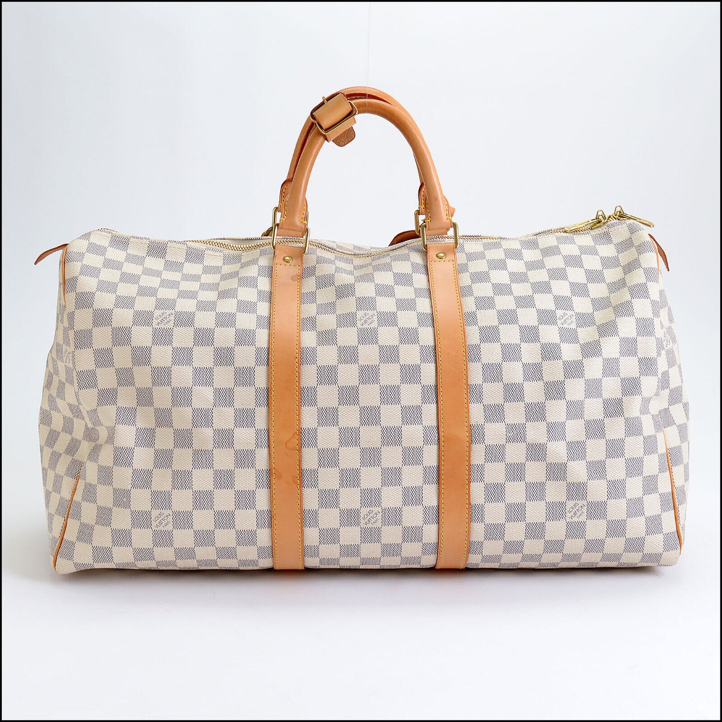 RDC13613 Authentic LOUIS VUITTON Damier Azur Canvas Keepall 50 Carry-On Travel Bag