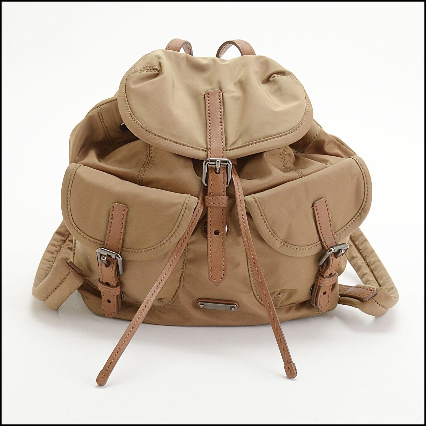 RDC13724 Authentic BURBERRY Beige Nylon Mini Backpack