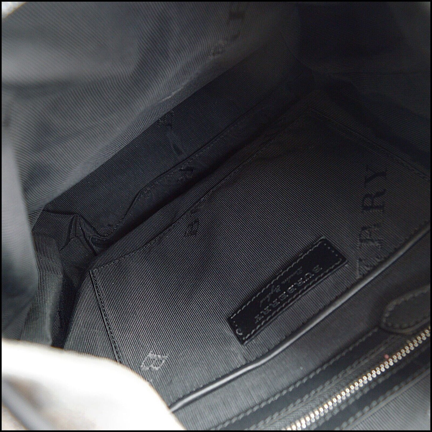RDC13652 Authentic BURBERRY Silver Metallic Deerskin leather Rucksack Backpack