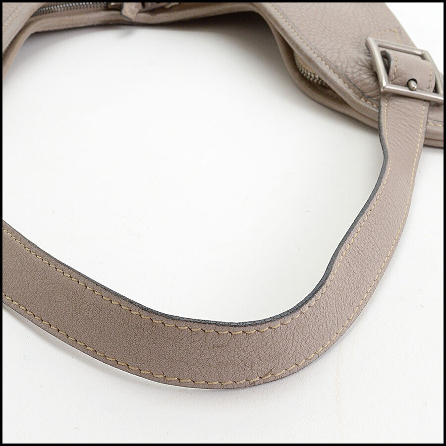 RDC13289 Authentic Hermes Gris Grey Leather Massai 32cm Shoulder Bag