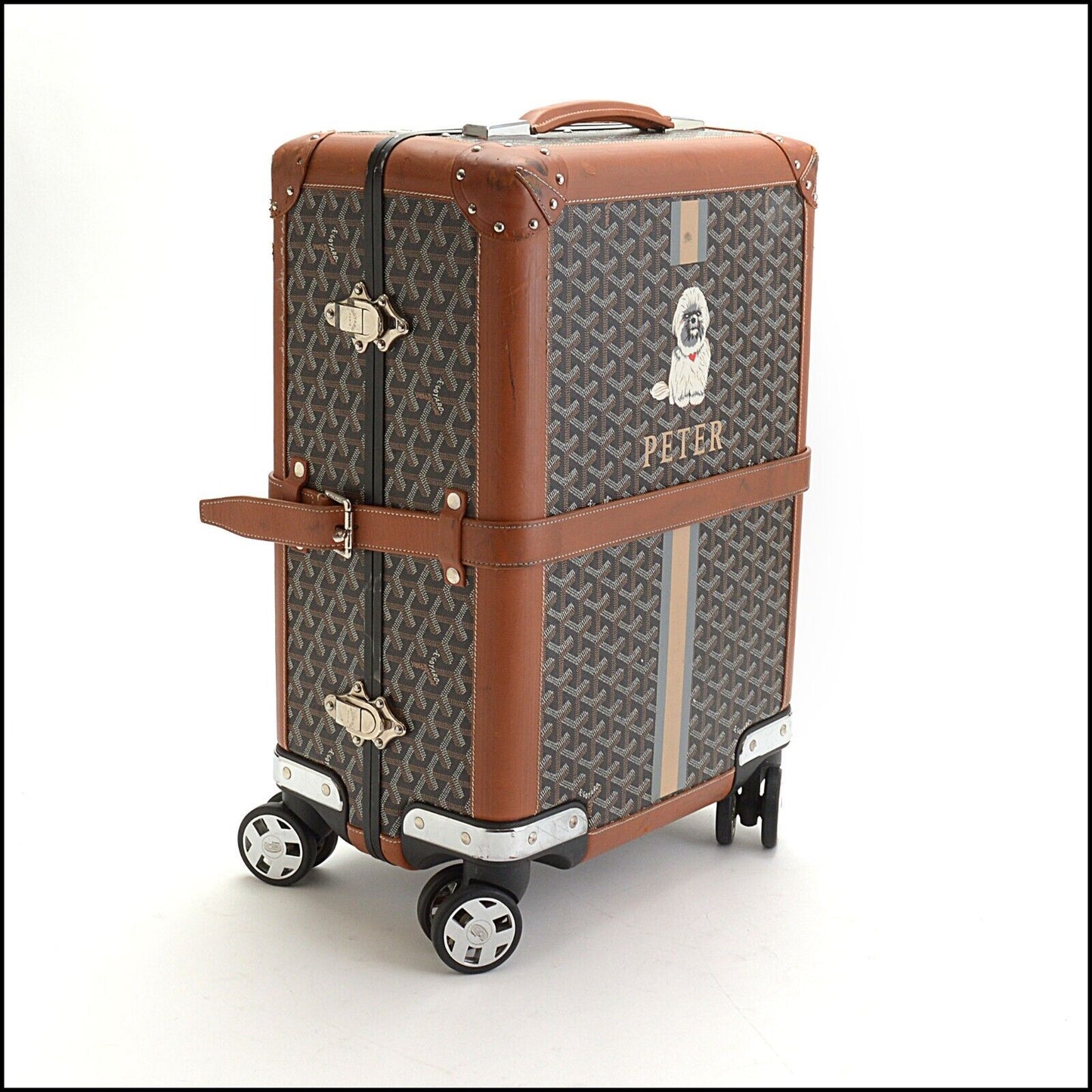 RDC13711 Authentic GOYARD Monogram, Goyardine Bourget PM Trolley Case customized