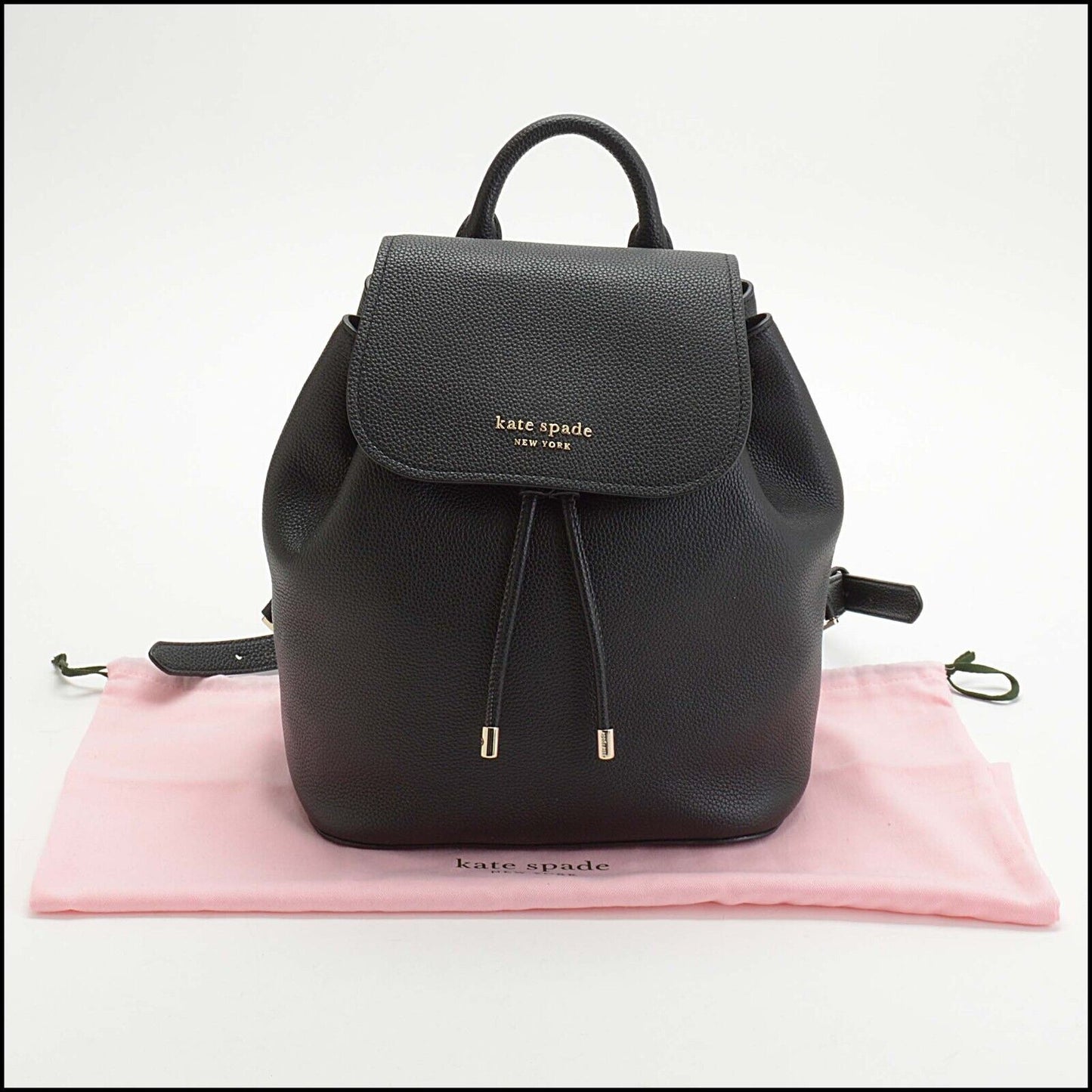 RDC13705 Authentic KATE SPADE Black Pebbled Leather Small Breezy Backpack