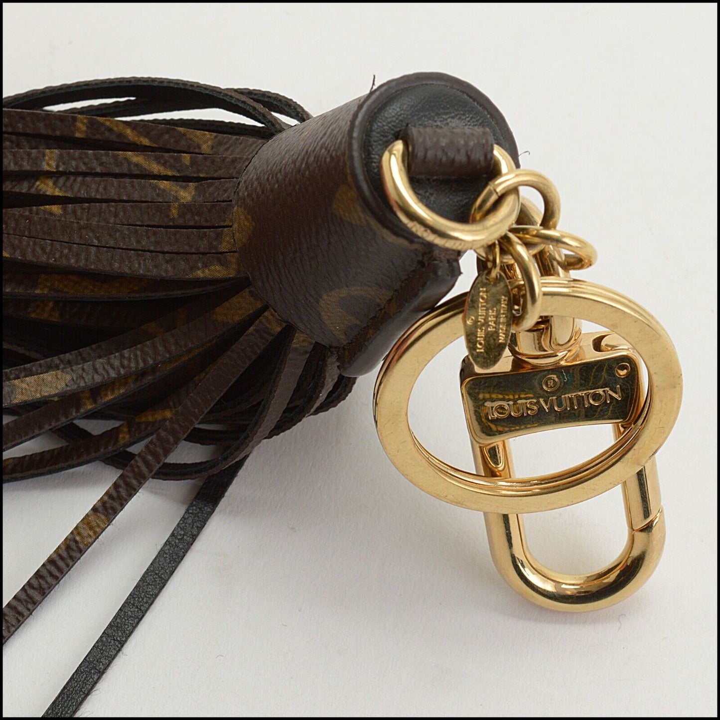 RDC13709 Authentic LOUIS VUITTON Monogram and Black Tassel Keychain Charm