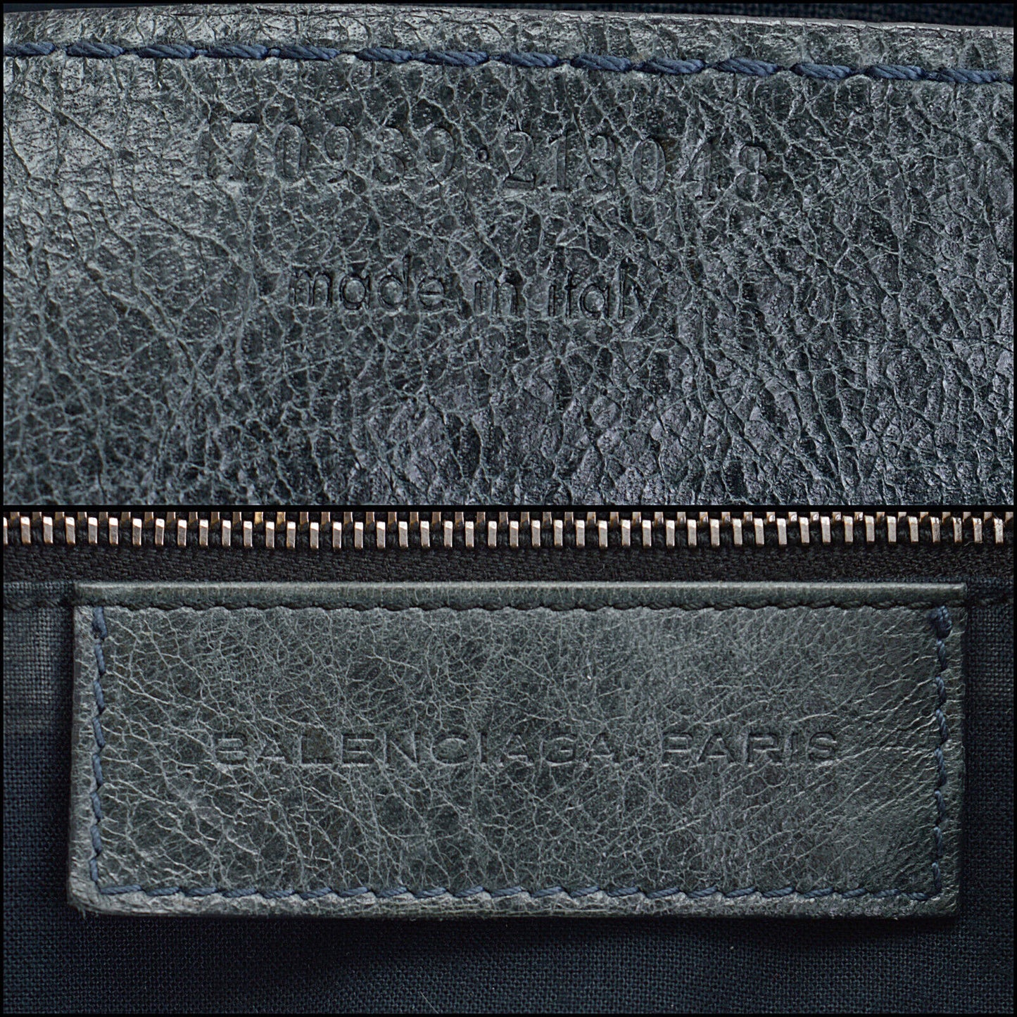 RDC13563 Authentic BALENCIAGA Grey Lambskin Extra Courier Crossbody Bag