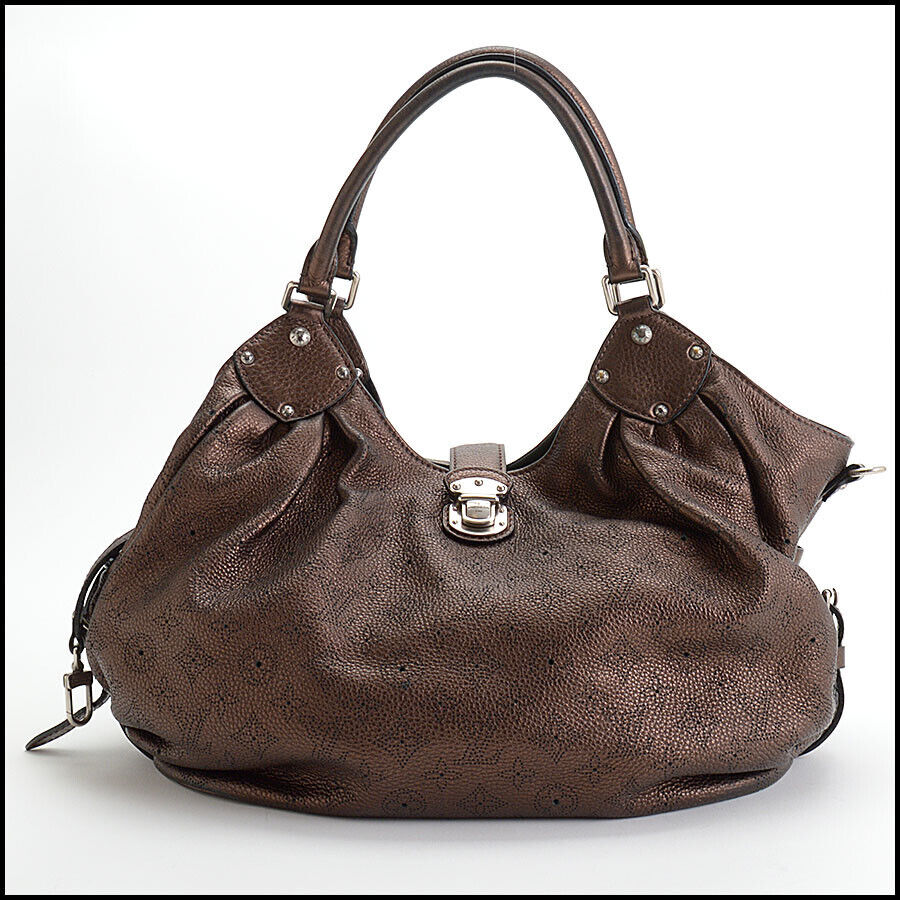 RDC13402 Authentic LOUIS VUITTON Bronze Metallic Mahina Leather Hobo B –  REAL DEAL COLLECTION