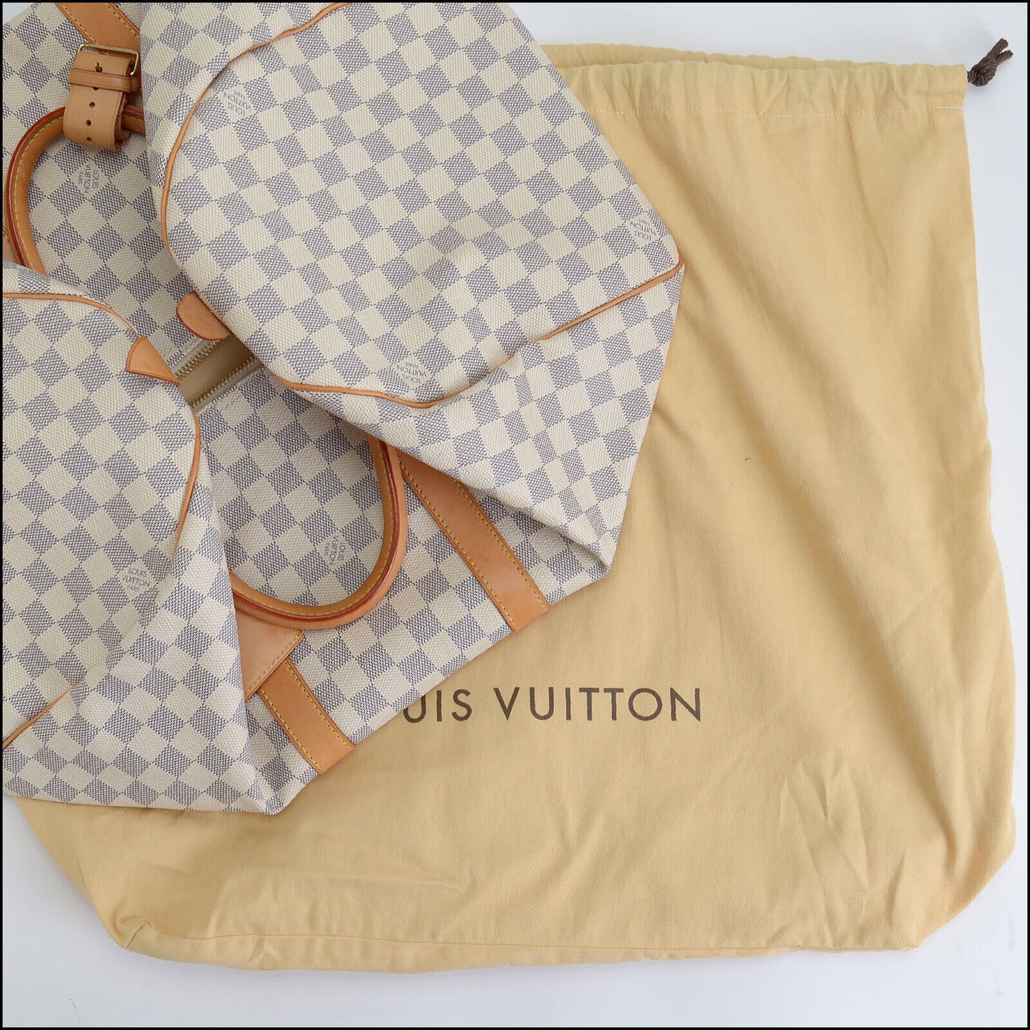RDC13613 Authentic LOUIS VUITTON Damier Azur Canvas Keepall 50 Carry-On Travel Bag