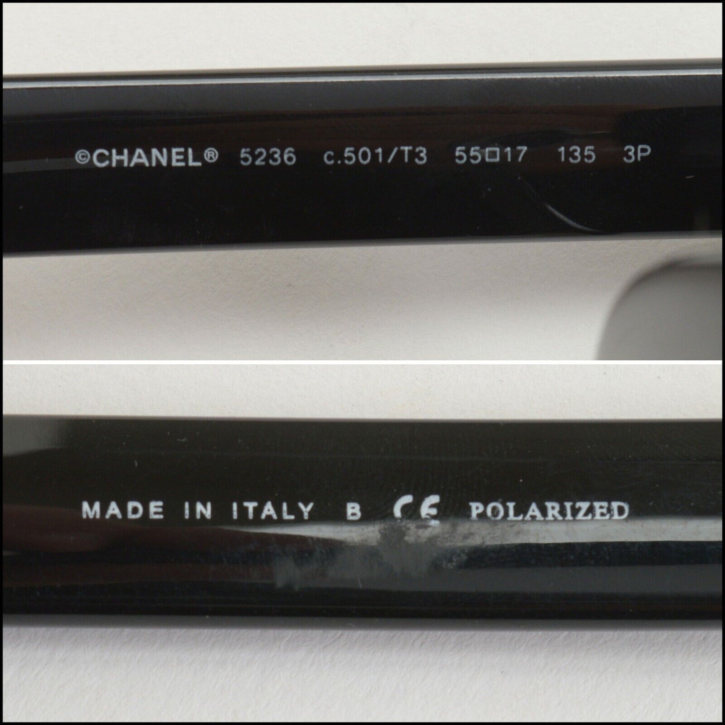 RDC13650 Authentic CHANEL Black Acetace Polarized Sunglasses
