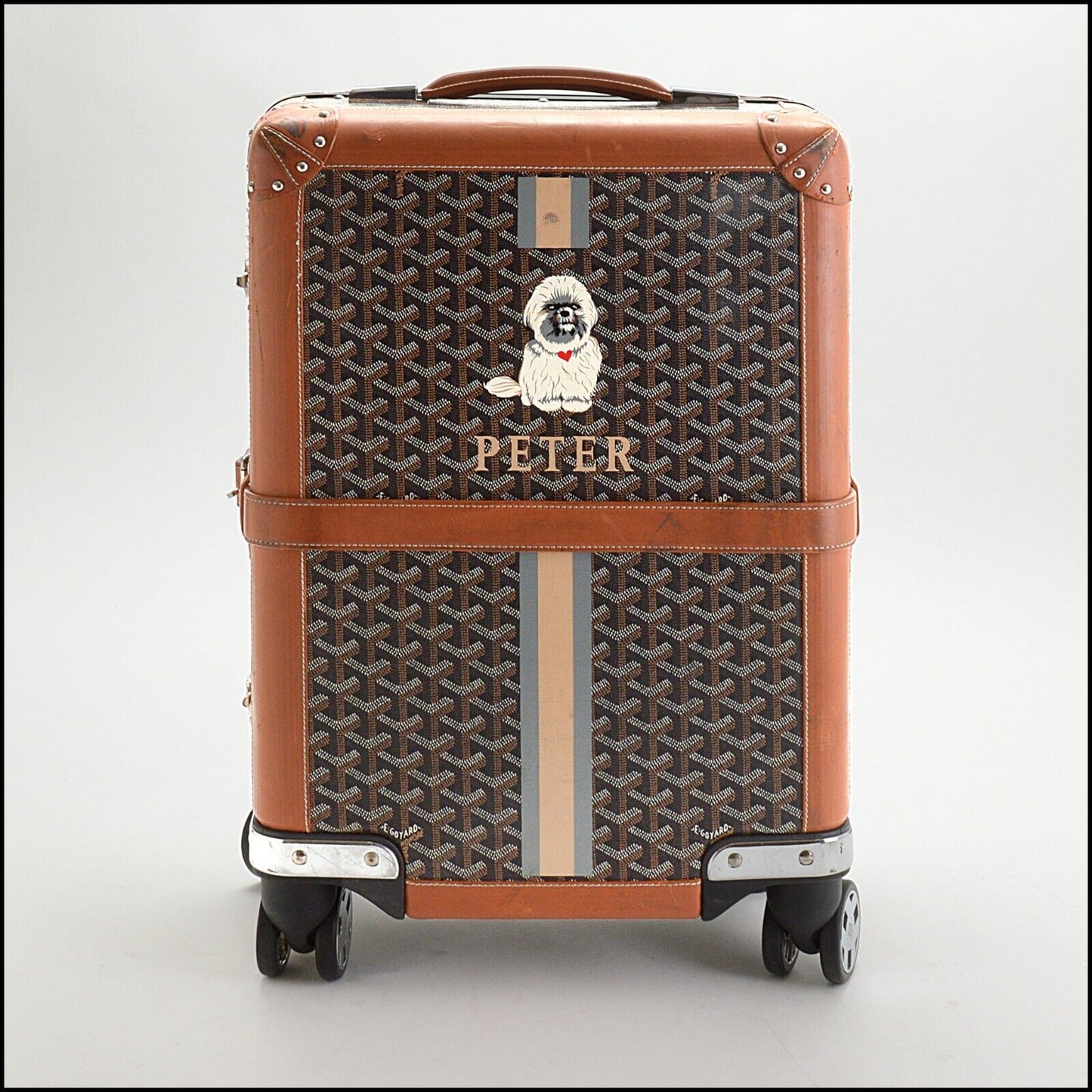 RDC13711 Authentic GOYARD Monogram, Goyardine Bourget PM Trolley Case customized