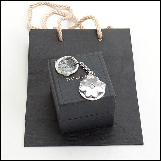 RDC13362 Authentic BVLGARI Sterling Silver Clover Flower Charm Key Ring