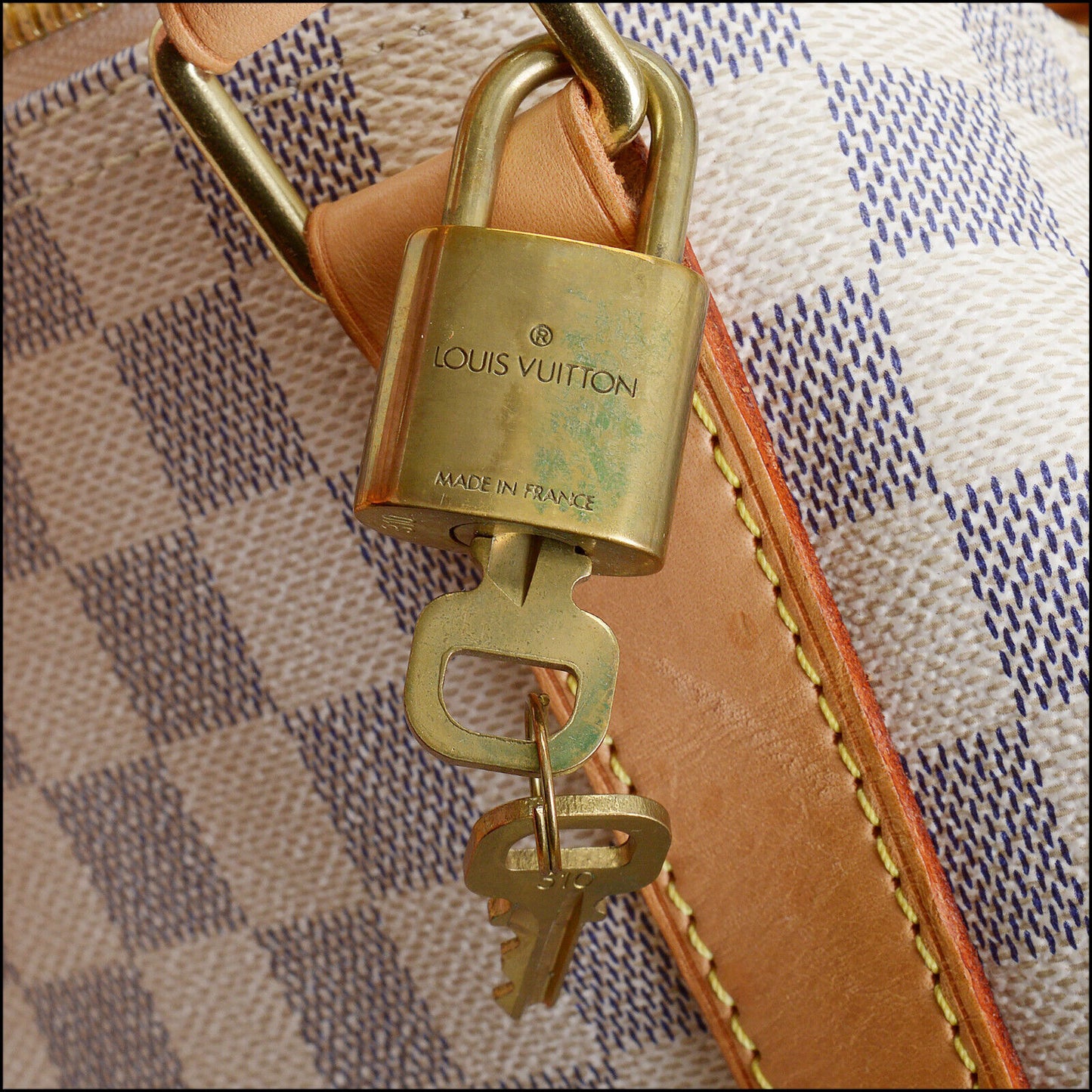 RDC13613 Authentic LOUIS VUITTON Damier Azur Canvas Keepall 50 Carry-On Travel Bag