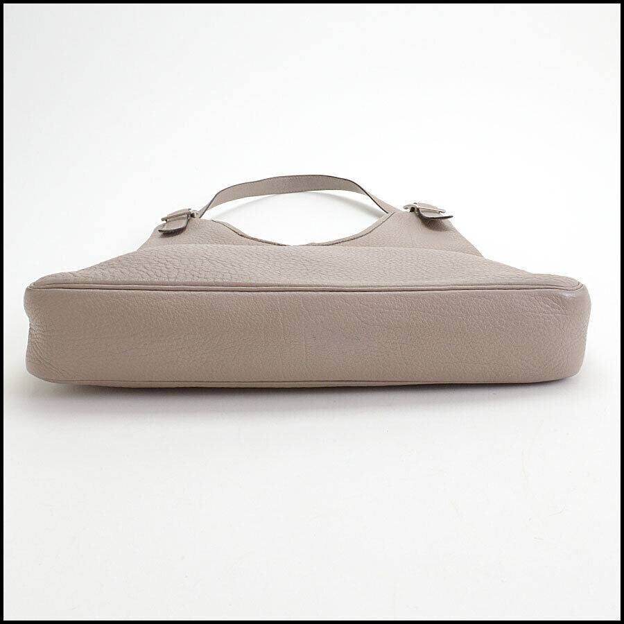 RDC13289 Authentic Hermes Gris Grey Leather Massai 32cm Shoulder Bag