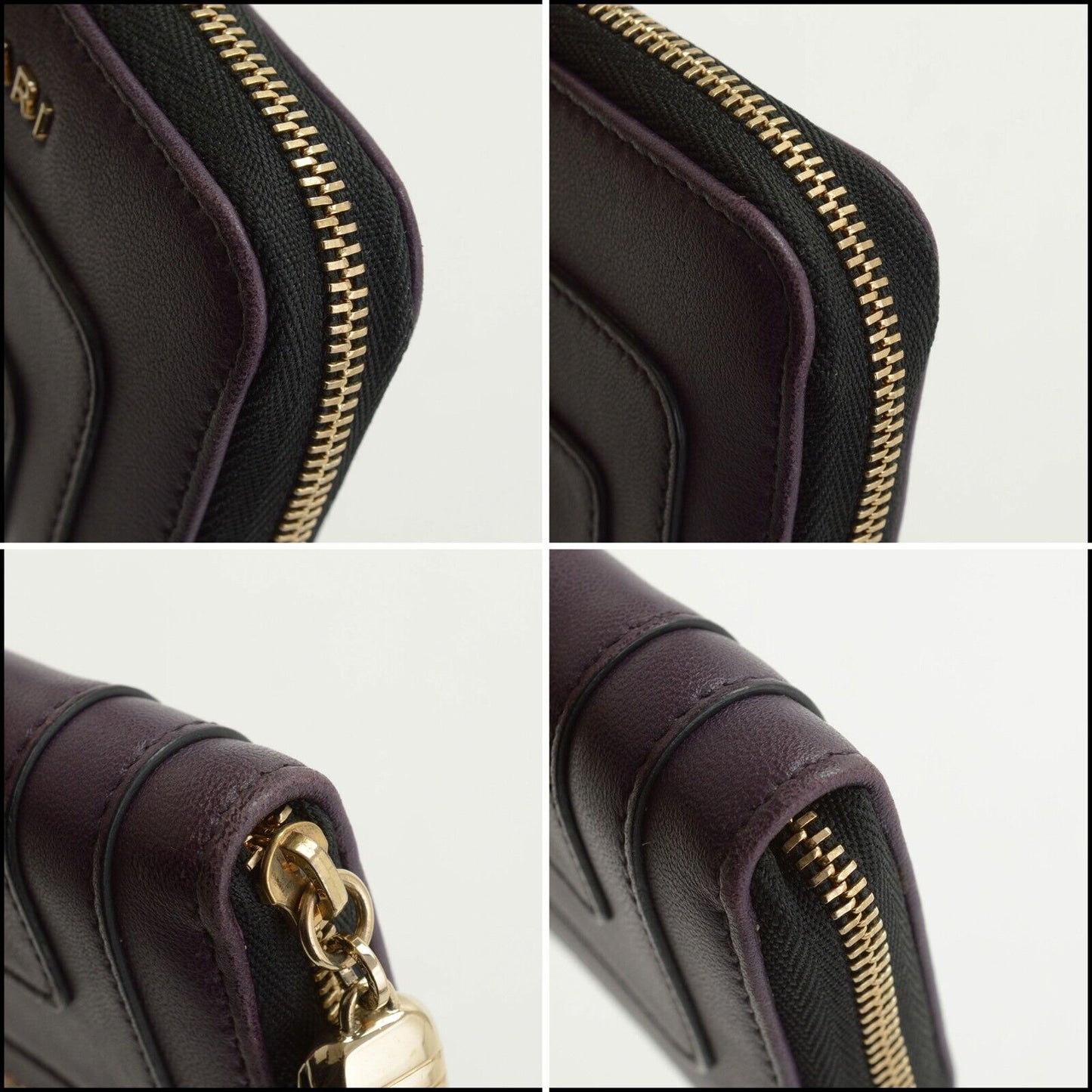 RDC13666 Authentic BVLGARI Plum Leather Serpenti Forever Coin Card Zip Around Wallet