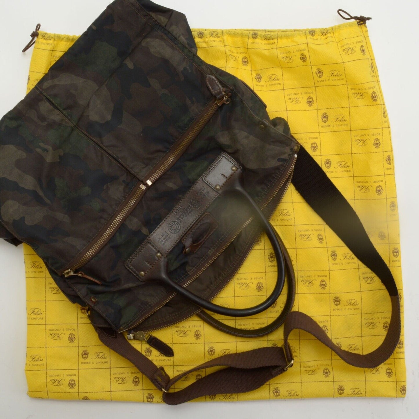 RDC13700 Authentic FELISI Camo Nylon Signature Travel Bag