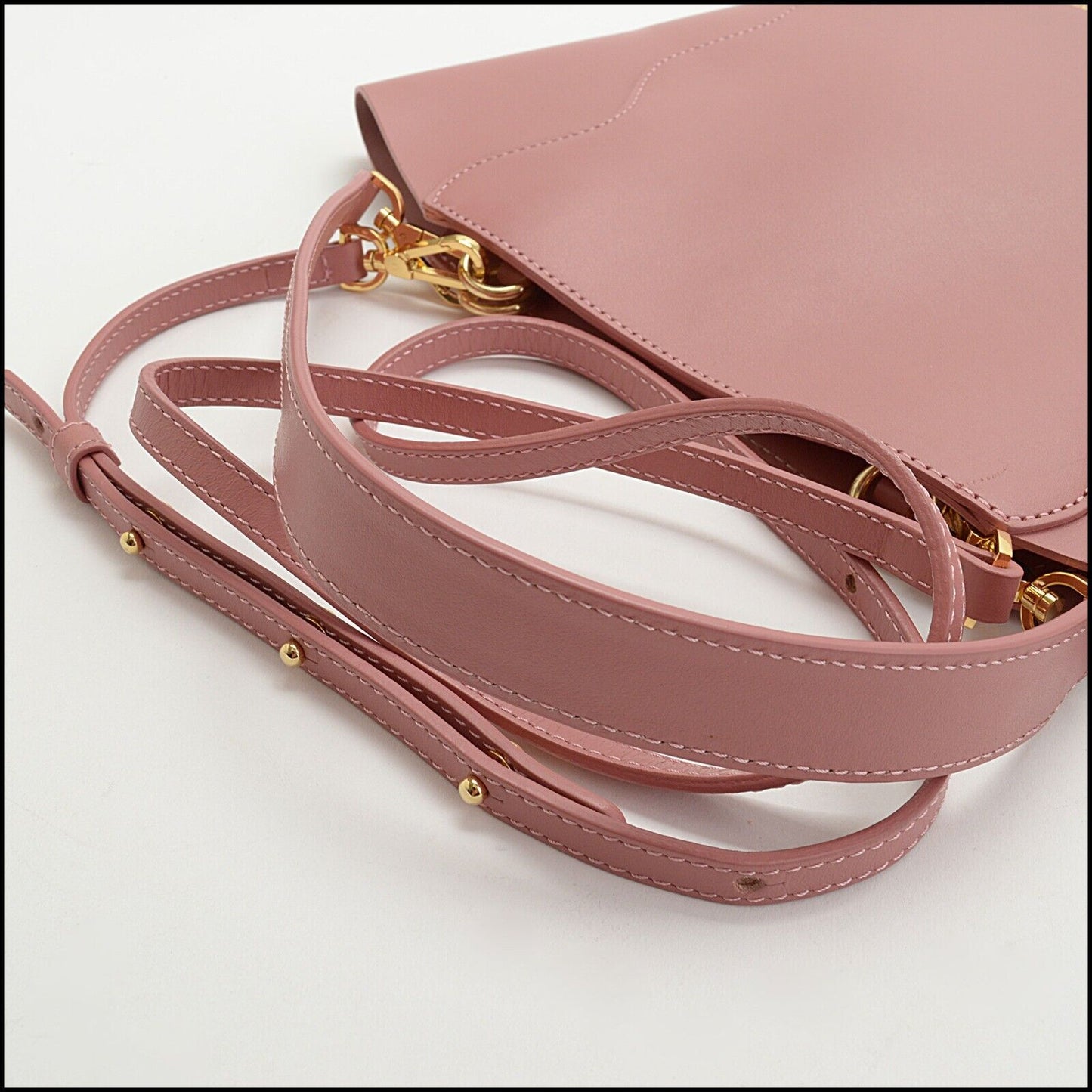RDC13684 Authentic MANSUR GAVRIEL Blush Pink Leather Mini Ocean Tote Bag
