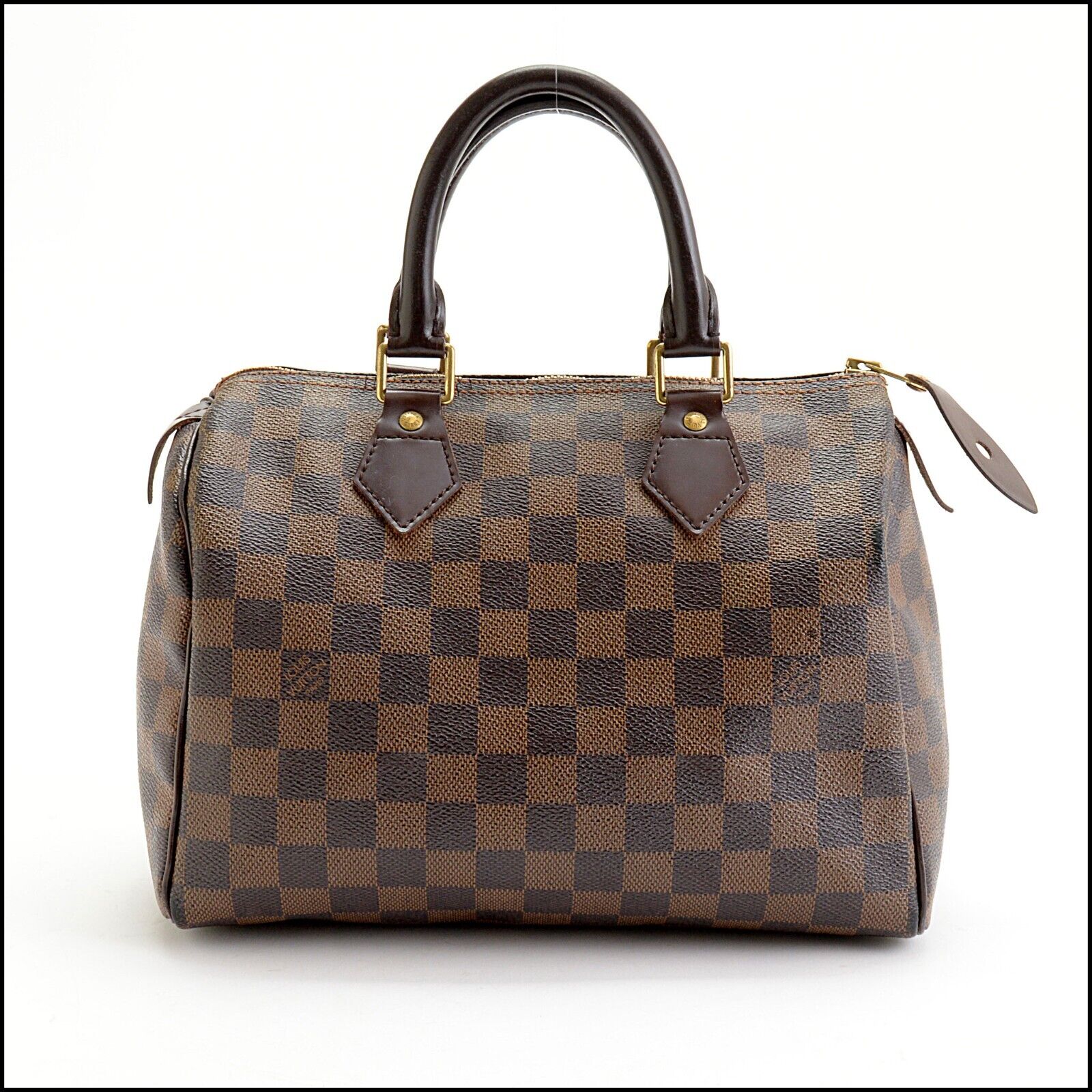 RDC13644 Authentic LOUIS VUITTON Brown Damier Ebene Speedy 25 Bag