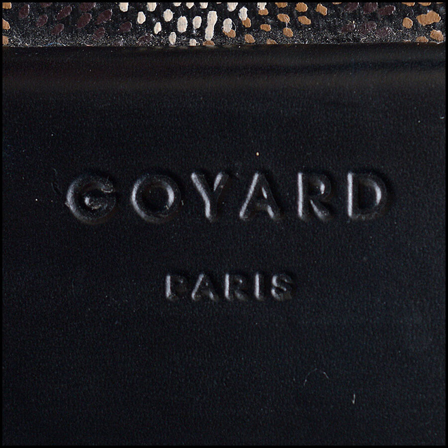 RDC13034 Authentic GOYARD Vintage Black Goyardine Canvas Trolley Suitcase Rolling Luggage