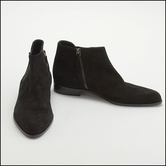RDC13693 Authentic GIUSEPPE ZANOTTI Black Suede Ankle Boots